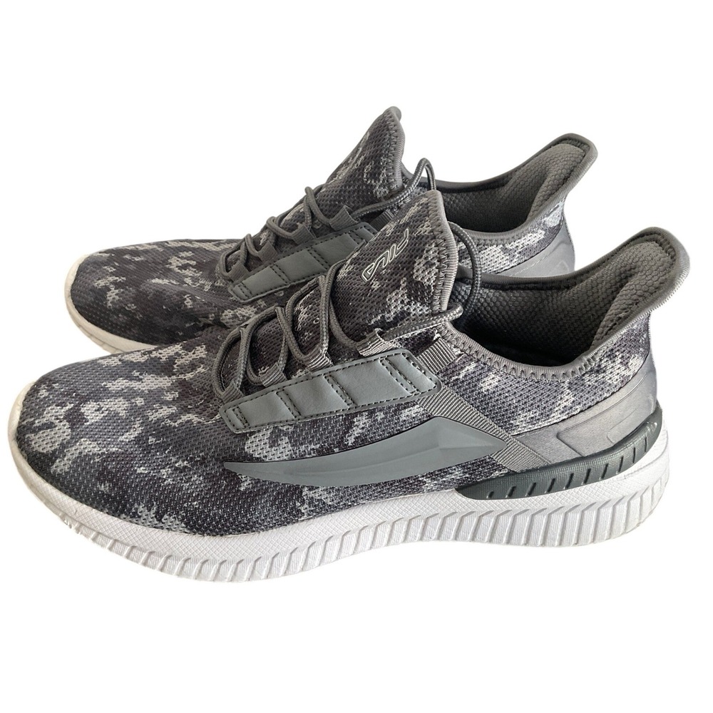 Fila Mens Grey Camo Running Shoes 1RM02501-071 Sneakers Size 9.5 Low Top Mesh